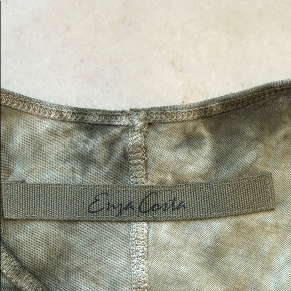 NWOT Enza Costa Tie-Dye Tank Top in olive and cream - Picture 3 of 5